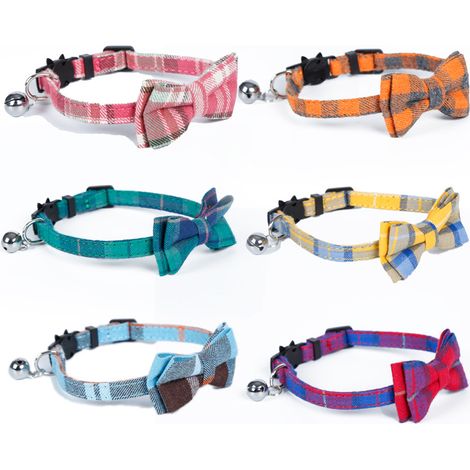 Joytale Katzenhalsband mit Sicherheitsverschluss und Glöckchen, Süß Katzenhalsbänder mit Schleifchen, Verstellbar Halsbandes für Katze und Kitten (1/4)