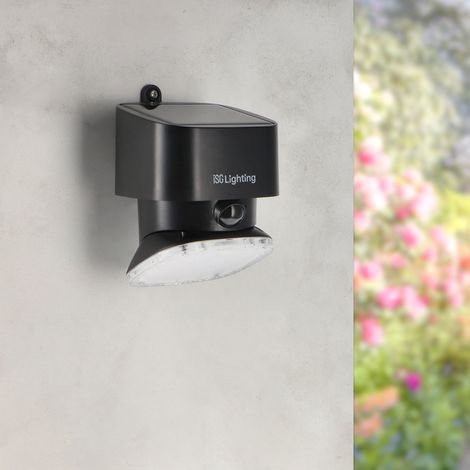 IluminaShop - Aplique LED  Solar Black Flat IP44 Sensor Crepuscular / Sensor de movimiento  Blanco Neutro 4000K (1/4)