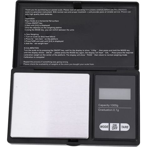 Mini balance de poche numérique portable haute précision à LED, pour bijoux en or, argent et diamants (1 000 g/0,1 g) (1/5)