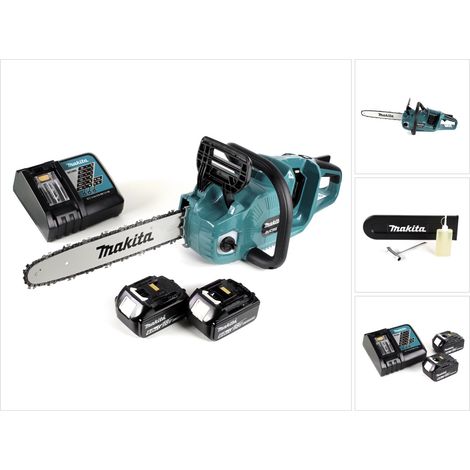 Makita DUC 355 RG2 Motosierra sin cable 36V ( 2x18V ) Brushless 35 cm + 2x 6.0 Ah batería + cargador