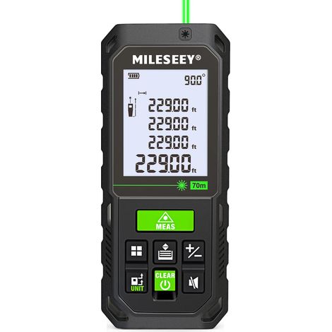 Entfernungsmesser mit grünem Laser, digitalem, wasserdichtem Distanzmesser bis 70 m, LCD-Display (1/5)