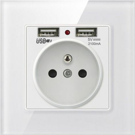 Carivent Wandstecker, Elektrischer Wandstecker mit zwei USB-Anschlüssen - Ladegerät für iPhone/Android (1 Stück) (1/4)