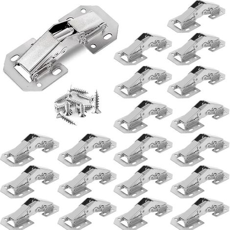 20 PCS Charniere Porte Placard, 3 Pouces 90°Charniere Meuble, Charniere Porte Cuisine, Charnières Penderie Commode Charnière pour Armoires de Porte Cuisine (1/5)