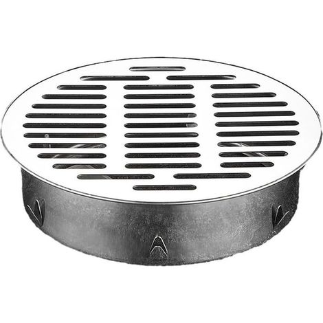 Siphon de sol rond en acier inoxydable pour salle de bain avec grand diamètre 200 mm (1/5)