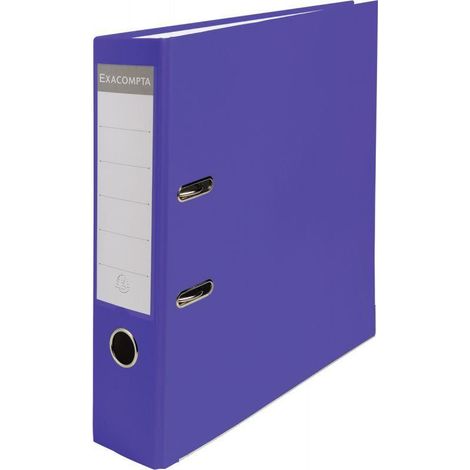 Classeur à levier A4 - BUDGET - Dos 80 mm - Lilas - Carton épais et polypropylène - Grand porte-étiquette (1/4)