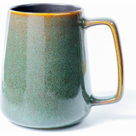 Tasse à café en céramique de 24 oz, grande tasse à café au lait, tasse à thé, glaçure lisse pour céréales Cappuccino Latte (vert) (1/5)