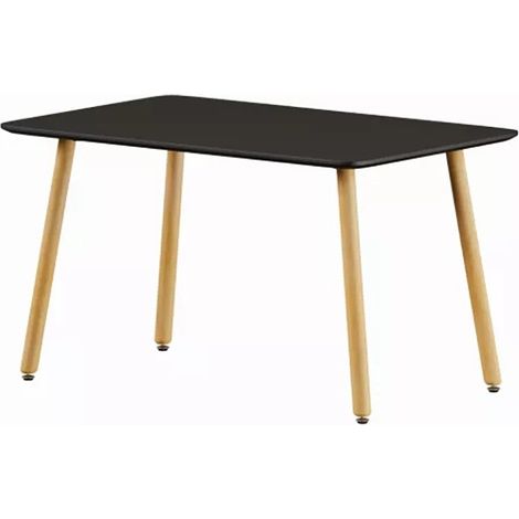 Table à manger 120 x 80 cm plateau noir