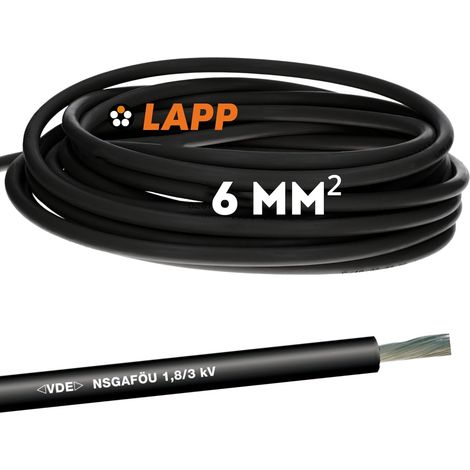 10m Lapp 1600303 NSGAFÖU 1 x 6 mm² Schwarz I Flexibeles Kabel mit Gummi-Isolierung (1/2)