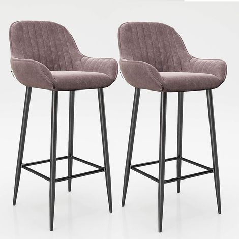 Tabouret de Bar avec Repose-Pieds, 2 pièces 49 x 100 x 46 cm Quartz Rose (1/5)