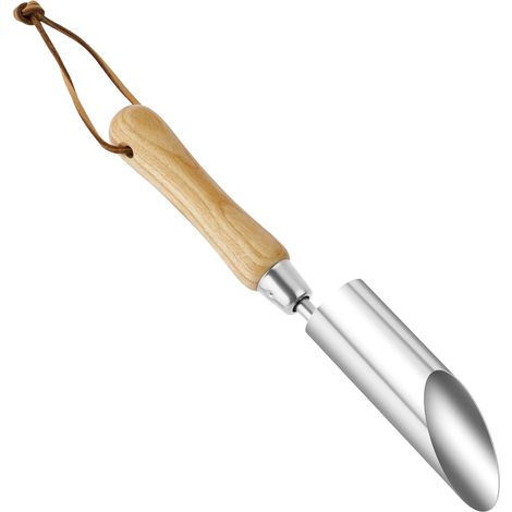 Planteur de bulbes, planteur de bulbes avec manche en bois, perceuse manuelle en acier inoxydable, outils de jardin pour semis, fleurs et clôtures de jardin (1/5)