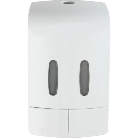 WENKO 2-Kammer Desinfektionsmittel- und Seifenspender Tartas Weiß, Füllmenge je Kammer: 480 ml, Weiß, Kunststoff weiß  grau (1/5)