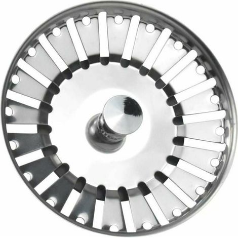 Bouchon Évier - Filtre Panier Acier Inoxydable - Diamètre 84 mm - Pour Bonde Évier Cuisine et Salle de Bain - 1 Pièce (1/5)