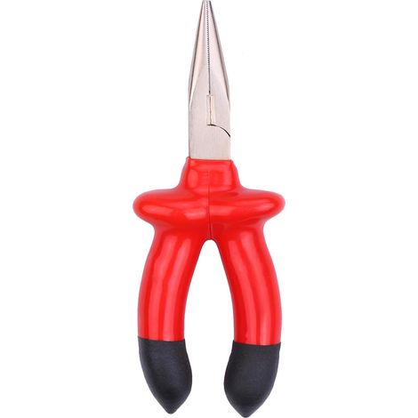 Pinze a becco lungo isolate da 15 cm per la manipolazione e il taglio precisi dei fili, ideali per la creazione di gioielli, in acciaio.