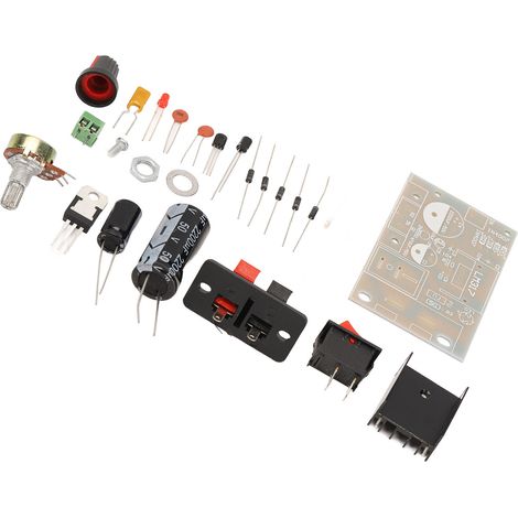Alimentation Régulée DIY Kit, Bloc Alimentation DC Ajustable avec Protection Court-Circuit, Carte Électronique (1/5)