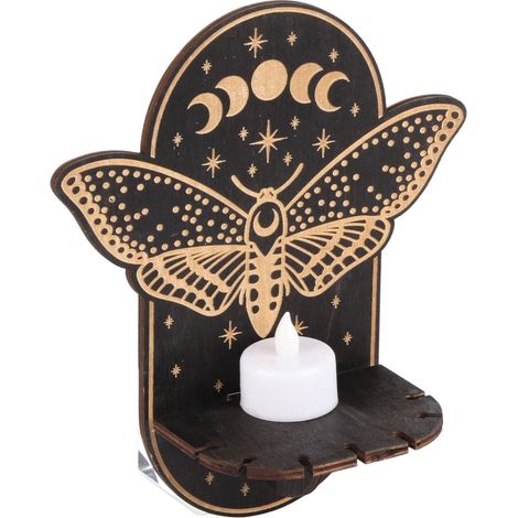 Bougeoir suspendu en bois avec LED, bougeoir animal, présentoir en cristal pour la méditation et la décoration intérieure