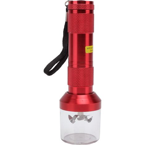 Broyeur à herbes et tabac électrique professionnel en alliage d'aluminium, rouge, pour la préparation de remèdes à base de plantes. (1/5)