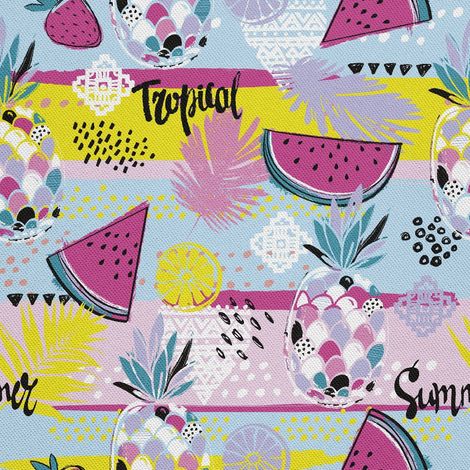 Outdoor dekostoffe oxford - Motiv Wassermelonen und Ananas I DX263 (1/5)
