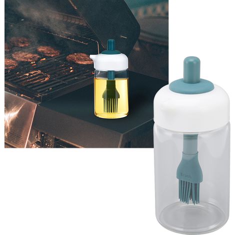 2-in-1-Ölspender zum Aufdrücken, Glasflasche zum Kochen, 230 ml – Dunkelgrün (1/5)