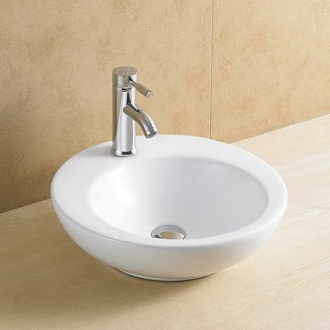 Lavabo circular sobre encimera 45 cm de porcelana para baños modernos ARTISTIC de GME