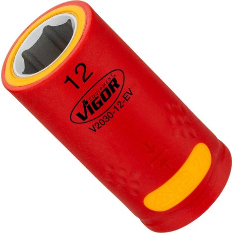 VIGOR Steckschlüsseleinsatz, EV, 3/8 (10 mm) Vierkant hohl, Außen Sechskant Profil, SW 12 mm (1/2)