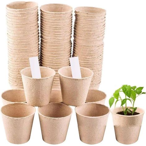 Macetas para plántulas de 6 cm, 40 unidades, kit de bandeja para germinación de semillas, macetas para germinación, macetas biodegradables, herramientas para plántulas de jardín, germinación, vivero