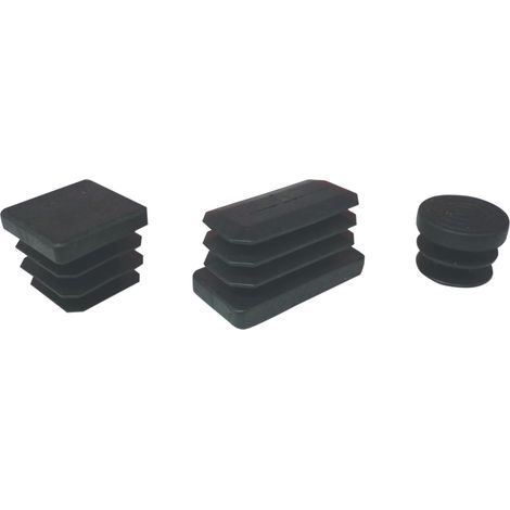 PUNTALE ALETTATO TONDO 32 MM PLASTICA NERO- 100,0 pz