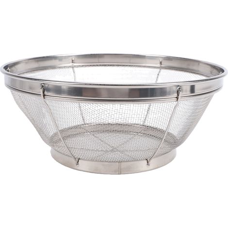 Passoire en acier inoxydable à mailles fines (2 mm) pour laver les légumes, le riz et les fruits. Renforcée, 22 cm. (1/5)