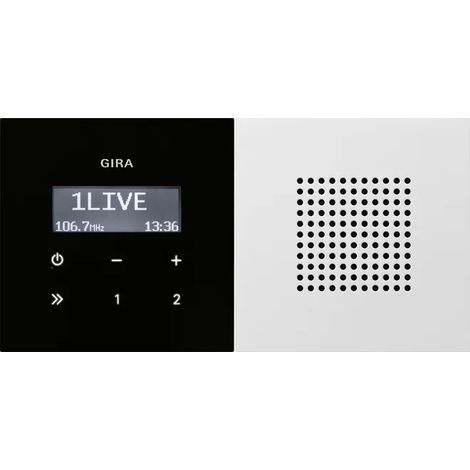 Gira UP-Radio RDS Lautsprecher Flächenschalter Reinweiß [2280112], 2280 112 (1/2)
