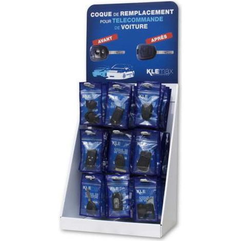 PACK 18 COQUES CLE + PRESENTOIR CARTON 9 BROCHES