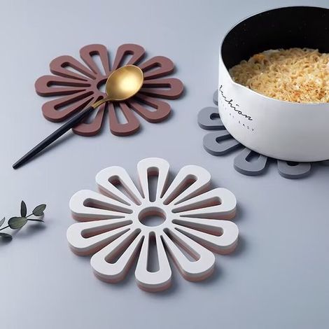 Tovagliette in silicone, 4 pezzi, 15 x 15 cm, multicolore (1/5)