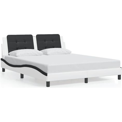 Maison Exclusive - Giroletto senza Materasso Zadar Nero e Bianco 160x200 cm in Similpelle (1/5)