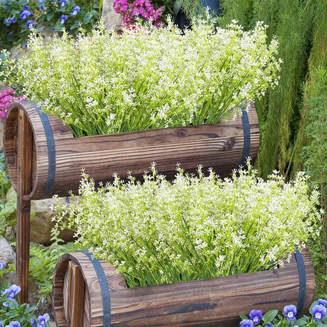 Fleurs Artificielles Gypsophila - Tiges de Baby's Breath Blanches - 12 Bouquets - Hauteur 34 cm - Résistantes aux UV - Décoration Mariage Maison Extérieur (1/5)