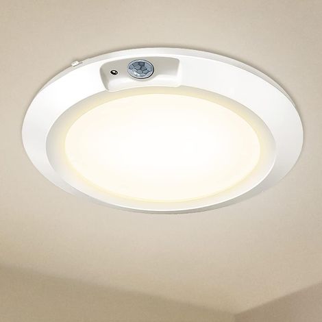 Plafonnier LED à détecteur de mouvement pour intérieur et extérieur, salle de bain, porche, sans fil, fonctionne à piles pour couloir, garage, chambre à coucher, placard, garde-manger, buanderie (1/5)