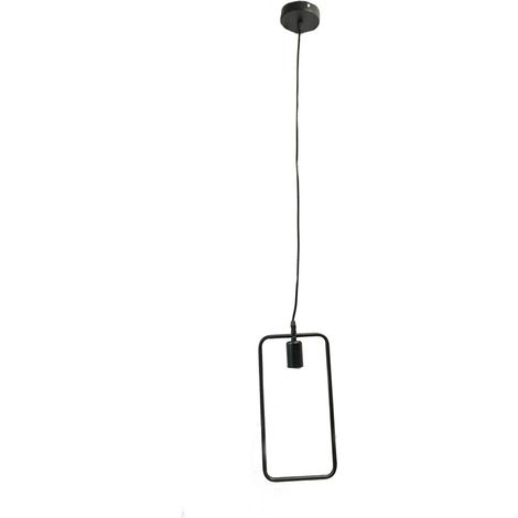 Lampadario da soffitto pendente a sospensione di forma rettangolare stile geometrico plafoniera lampada portalampada arredamento casa moderno Nero (1/2)