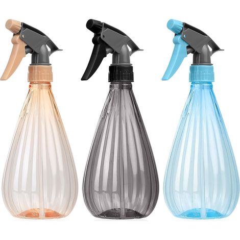 3-teiliges Sprühset, 600 ml, Kürbisstreifen-Design, verstellbare Düse, auslaufsicher, für Pflanzen, Reinigung, Haushalt und Reisen (1/5)