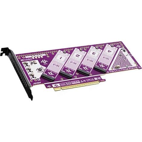 Quad-Disk PCIe 5.0 zu M.2 NVMe SSD-Erweiterungskarte, 512 Gbit/s, x16, Windows/macOS/Linux-kompatibel (1/5)