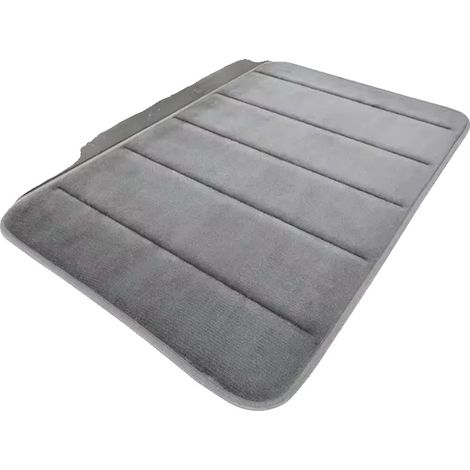 Tappetino da bagno in velluto color corallo, antiscivolo, grigio, 40 x 60 cm. (1/2)