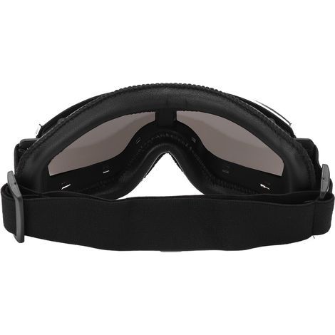 Wind- und sanddichte Motorradbrille, verstellbare Passform, schwarzer Rahmen, silberne Gläser, ideal für Motocross. (1/5)