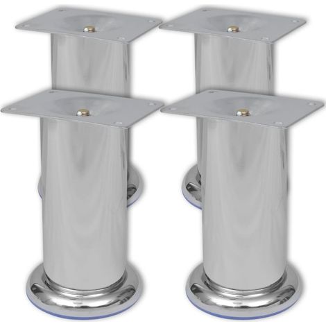 4 x Möbelfuß Sofafuß Sockelfuß Chrom rund 120 mm