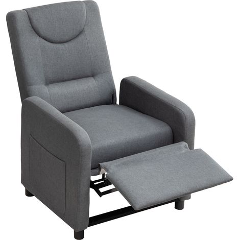 Fauteuil relax gris foncé réglable avec repose-pieds escamotable (1/5)