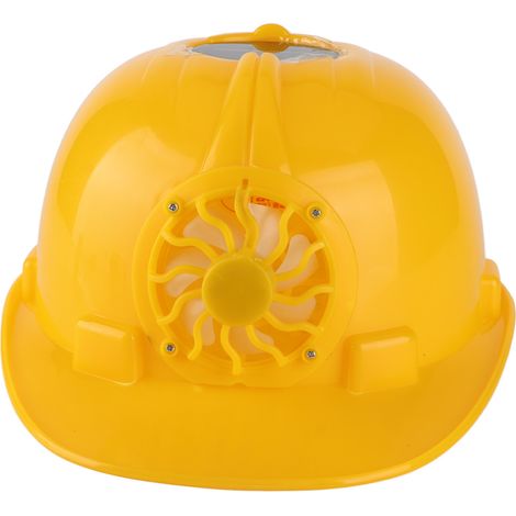 Ortviai Casque de Sécurité avec Ventilateur Avant, Alimenté par Énergie Solaire, Respirant et Anti-UV – Jaune (1/4)