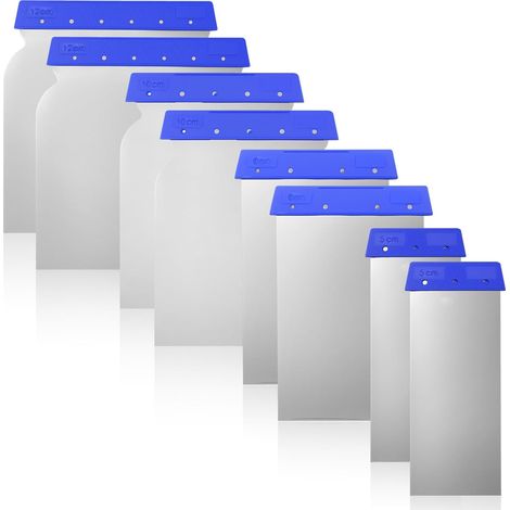 8 Spatules, Set de Spatules Métalliques Flexibles 41/68/88/105 mm pour Lissage, Rebouchage, Masticage et Lissage de Joints, pour Peinture et Rénovation (1/5)