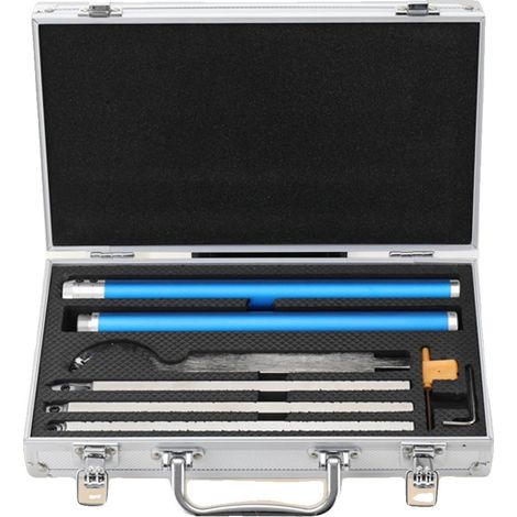 Juego de herramientas para torno de madera, puntas de carburo de tungsteno, 4 tipos de insertos reemplazables, longitud ajustable, mango cómodo de aleación de aluminio, 1,85 kg (1/5)