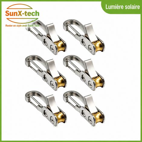 Lot de 6 crochets tendeurs argentés pour corde de tente et bâche argent 6 pièces 310 g – Livraison gratuite