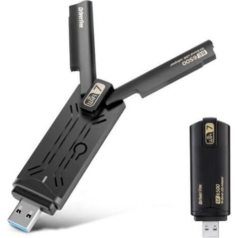Adaptador WiFi USB de 7 pulgadas para PC BE6500, triple banda 6GHz/5GHz/2.4GHz, adaptador WiFi USB, dongle WiFi, MLO/USB3.0/WPA3 para Windows 10/11 (1/5)
