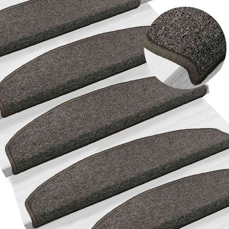 Maison Exclusive - Tappetini per scale autoadesivi 15 pcs Grigio Scuro