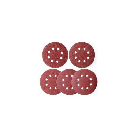 Lot de 100 papiers abrasifs pour ponceuses excentriques 125 mm, disque 8 trous 125 mm rond pour ponceuses orbitales aléatoires 20 x 40/60/80/120/180 grain