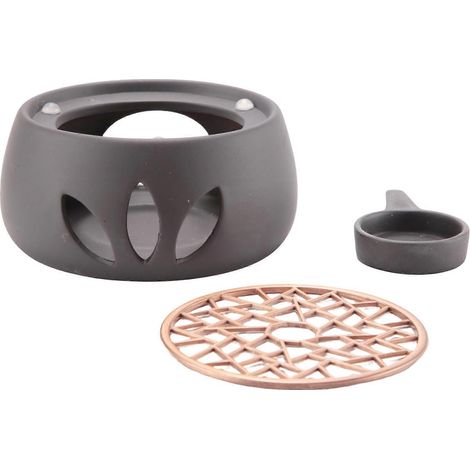 Support de chauffe-théière en céramique, base isolante pour chauffe-thé/café/bougie, support creux pour bougie B (1/5)