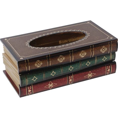 Elegante servilletero con forma de libro antiguo, caja de pañuelos original para el hogar y el restaurante. (1/5)
