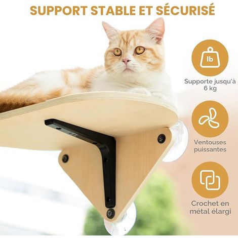 Hamac Chat Fenetre Plateforme Griffoir pour Grimper et Repos (1/4)